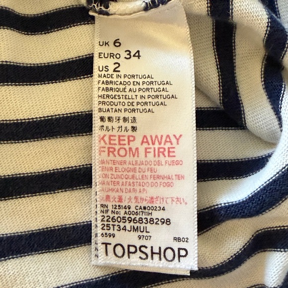 TOPSHOP Striped Long Sleeve Top with Polka Dots - Picture 4 of 4